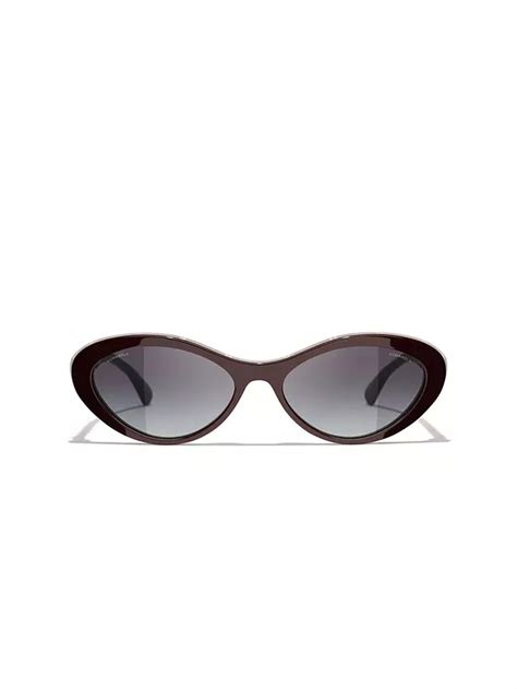 CHANEL Oval Sunglasses CH5416 Dark Red/Grey .